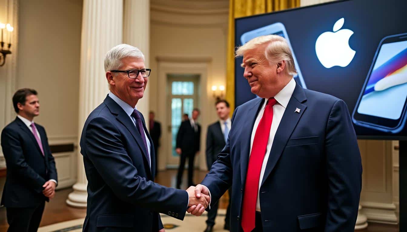 comment tim cook a convaincu donald trump de mettre de côté, pour l’instant, l’idée d’un iphone fabriqué aux états‑unis, entre enjeux industriels et politiques.