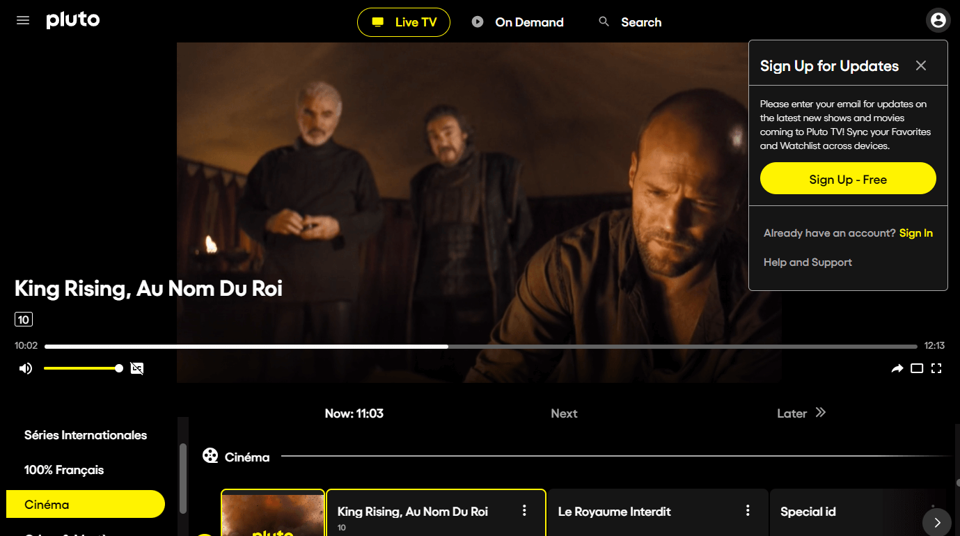 regardez gratuitement vos films et séries préférés en ligne. découvrez un large choix de contenus à visionner sans abonnement, en streaming illimité et en toute simplicité.